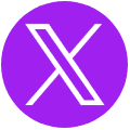 A purple circle with an x in it.
